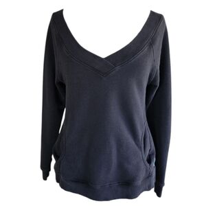 Diesel Black V-Neck Sweatshirt XS Y2K Indie Sleaze Faded Soft Vintage 2000s